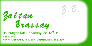 zoltan brassay business card